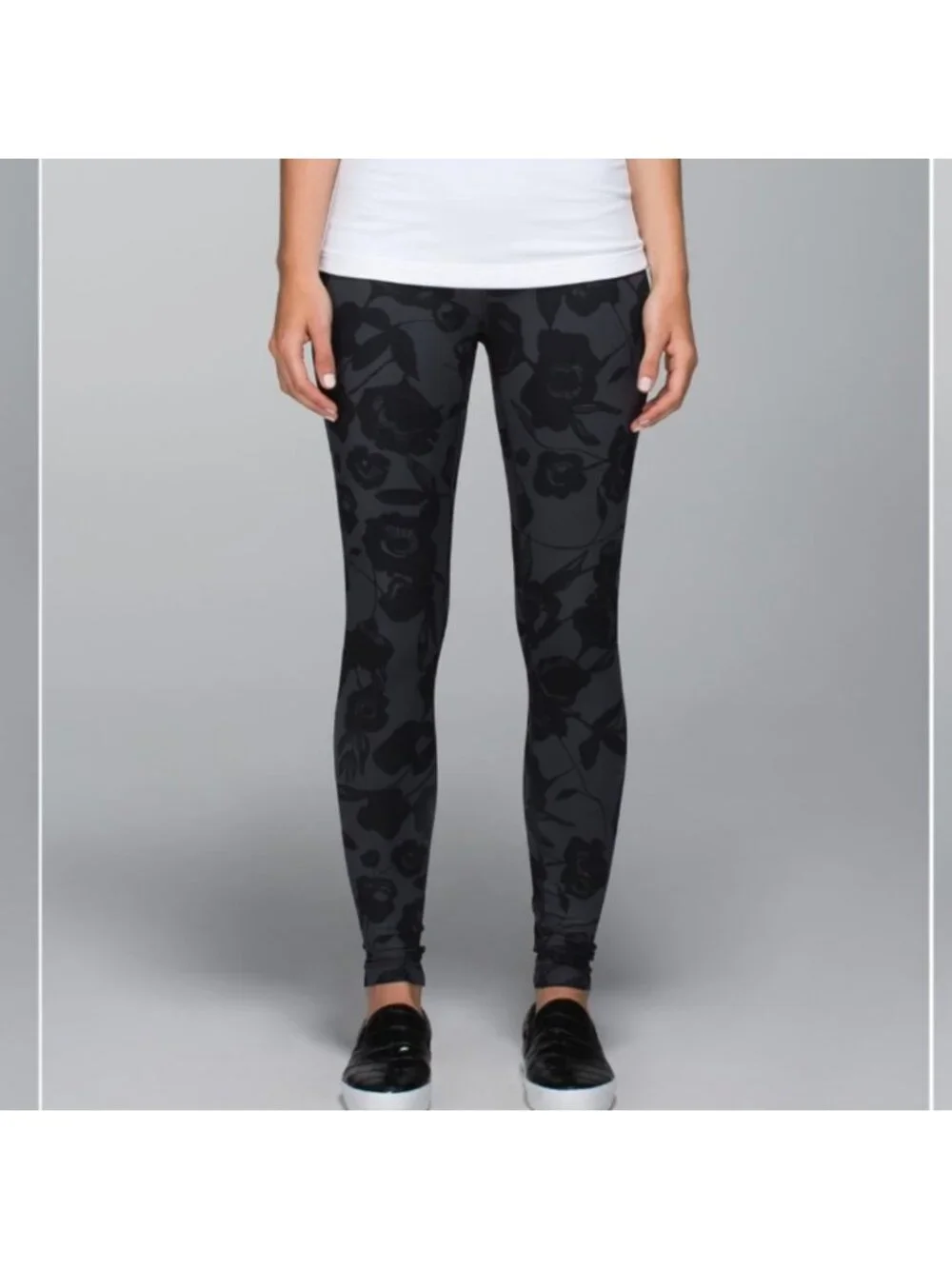 Lululemon Wunder Under Pant *Full-On Luon (Roll Down/Print)Flat Inky Flora